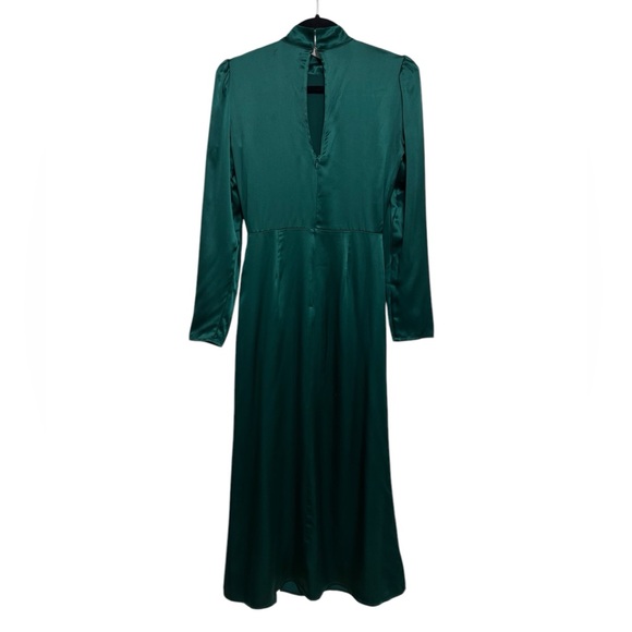 Reformation Carmelina 100% Silk Midi Dress in Emerald Green - Size 2 - Picture 5 of 9